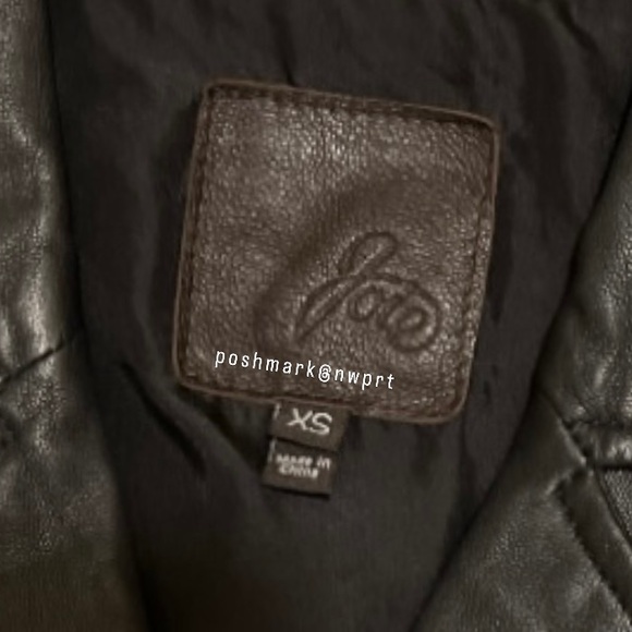 JOIE Dolores Moto Crop Leather Zip-Up Jacket Black Lamb Lambskin XS 0 00 - Picture 7 of 16